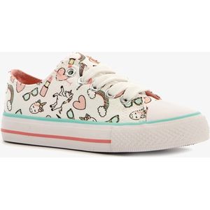 Canvas kinder sneakers met unicorn print - Wit - Maat 25