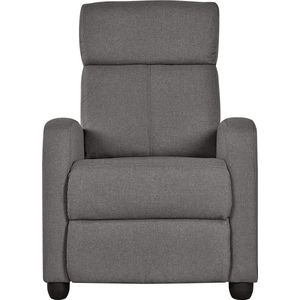 Furnibellaa - Televisiestoel, ruststoel, relaxstoel met verstelbare beensteun en ligfunctie, ligstoel tot 120 kg, 140 graden kantelbaar, van linnen stof, grijs