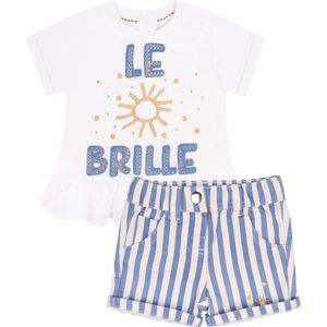 Tweedelige kledingset, blauw-wit T-shirt en broek - Tom & Kiddy / 86 cm