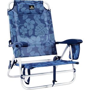 Opvouwbare strandstoel met armleuningen 7 posities - draagbaar strandstoel (bloemen) strandstoel opvouwbaar