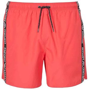 Emporio Armani Mens Woven Boxer Zwembroek - roze/rood
