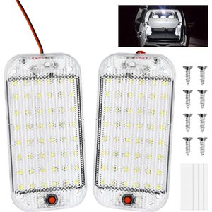 48 led-binnenverlichting - superhelder 800 lumen - 12 V met schakelaar - 6000 K wit licht - auto camper bus caravan boot - vierkant