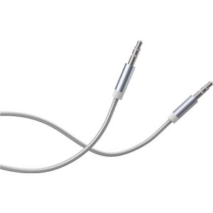 Force Case, Audio Jack 3,5mm naar Jack 3,5mm Versterkt Geweven Nylon Kabel 1,2m, Wit