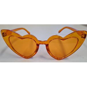 Heble® - Hartjes Zonnebril - Oranje Feestbril - Carnaval - Verkleden - van Heble®