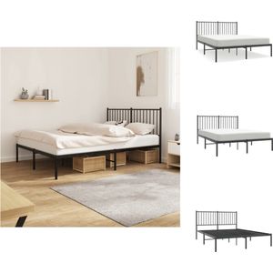 vidaXL Bedframe Klassiek Metaal - 196x146x90.5 cm - Extra opbergruimte - Bed