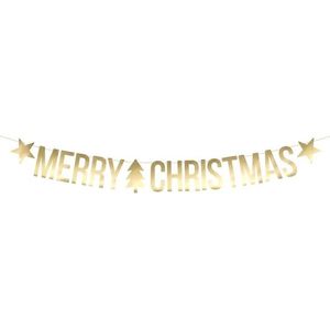 Merry Christmas knutsel kerst vlaggenlijn 150 cm - Kerstversiering vlaggenlijn decoratie