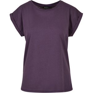 Damesshirt met ronde hals en omgeslagen mouw Purple Night - 3XL