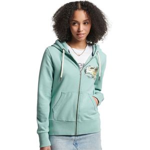 Superdry Vintage Vl Narrative Ub Sweatshirt Met Volledige Rits Groen M Vrouw