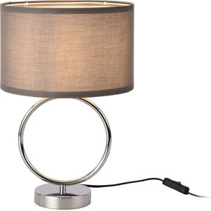 Tafellamp Torquay bureaulamp 42 cm E14 chroom en grijs