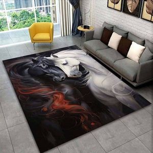 Vloerkleed paarden - antislip - tapijt - keukenkleed - salontafel kleed - woonkamer - slaapkamer- 120 x 160 cm