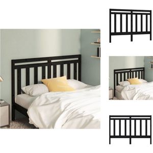vidaXL Houten Hoofdeinde - Klassieke Uitstraling - Hoofdbord voor Bed - 156 x 4 x 100 cm - Zwart - Bedonderdeel