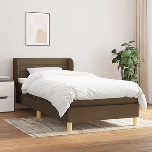 The Living Store Boxspring met matras stof donkerbruin 90x200 cm - Boxspring - Boxsprings - Bed - Slaapmeubel - Boxspringbed - Boxspring Bed - Tweepersoonsbed - Bed Met Matras - Bedframe - Ledikant - Bedden