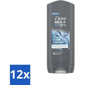 Dove - Douchegel - Men+ Care Clean Comfort - Comfort en verzorging - 400 ml - Voordeelverpakking - 12 stuks