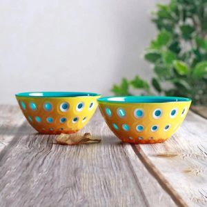 Bowls Set of 2 ø125 x h56 cm Yellow White Aquamarine - Le Murrine