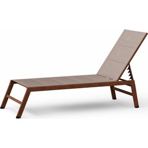 Blumfeldt Lounger Renazzo Ligstoel - 160 kg - 5 Posities - Waterbestendig - Teak