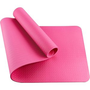 Premium 6 mm yogamat, getest op schadelijke stoffen, vrij van ftalaten, BPA en zware metalen, functionele trainingsmat voor fitness, yoga en pilates, 183 x 61 cm