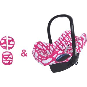 Wallabiezzz Maxi Cosi Hoes met Gordelbeschermer - Set - Geschikt voor Cabriofix, Pebble, Citi en meer - Baby Cadeau - Autostoel - Roze