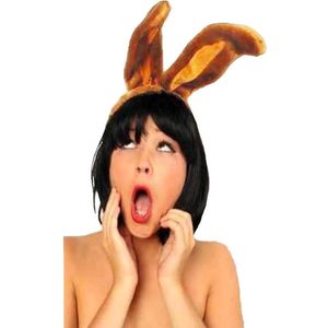 Diadeem konijn/haas oren/oortjes lichtbruin voor volwassenen - verkleed als paashaas