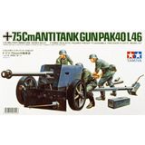 1:35 Tamiya 35047 German 7,5cm Anti Tank Gun(PAK) with 3 Figures Plastic Modelbouwpakket
