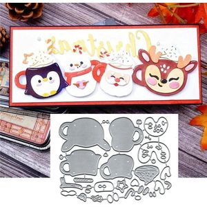 Merry Christmas Pinguïns Herten Snata Wenskaart Metalen Die Cuts Zonnebloem Bloem Blad Snijden Dies Cut Stencils DIY Scrapbooking Decoratieve Embossing Papier Scrapbooking Kaart Maken