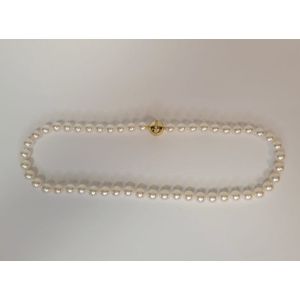Parels – Akoya - collier – 18 karaat – bajonetslot - ketting – diamant - uitverkoop Juwelier Verlinden St. Hubert - van €2765,= voor €1795,=