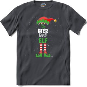 Foute kersttrui - Bier haal kerstelf - T-Shirt - Heren - Mouse Grey - Maat XXL