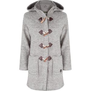 Gebreid Wollen Dames Vest van Schapenwol met Polyester Fleece voering en afneembare capuchon - SHAKALOHA - W Cody Grey S.