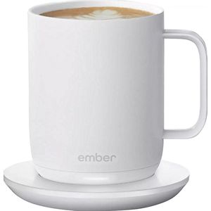 Ember Mug² Coffee Mug - Smart Mug met Mobiele App - Cup Warmer - Thermo Mok met Instelbare Temperatuur - Krasbestendige Theemok & Koffiemok - Cadeau voor Koffieliefhebbers - 295 ML - Wit