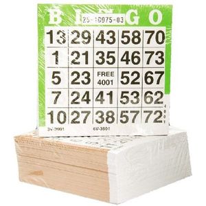 Bingokaarten 500 stuks - Geschikt voor bingo met 75 ballen - Leuk voor de hele familie