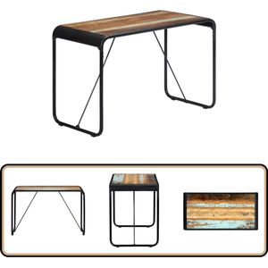 vidaXL Eettafel 118x60x76 cm gerecycled hout Bartafel - Eettafel - Vintage Meubilair - Industrieel Design - Gerecycled Hout