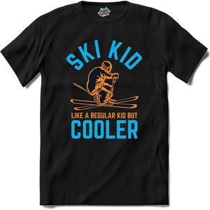 Ski Kid | Skiën - Bier - Winter sport - T-Shirt - Unisex - Zwart - Maat XXL
