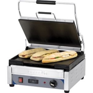 PANINI GRILL PREMIUM GROOT GLADDE MET TIMER