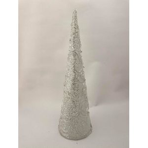 J-Line decoratieve kerstboom glitter wit 28cm