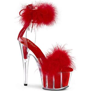 Pleaser - ADORE-724F Sandaal met enkelband, Paaldans schoenen - Paaldans schoenen - 44 Shoes - Rood