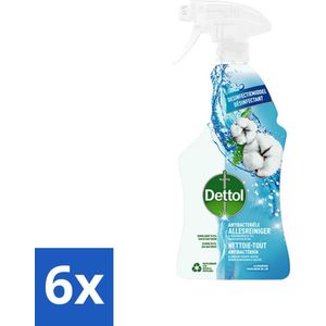 Dettol - Allesreiniger - Spray - Katoenfris - Antibacterieel - Met Desinfectiemiddel - 750ml - Voordeelverpakking - 6 stuks