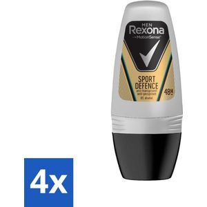 Rexona Men - Sport Defence - Deo Roll-on - 50 ml - Voordeelverpakking - 4 stuks