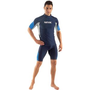 Seac RAA Short Evo rashguard met korte mouwen voor heren - UV zwem en snorkeltop - Blauw/wit - XXXXL