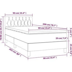 vidaXL-Boxspring-met-matras-stof-donkerbruin-90x200-cm