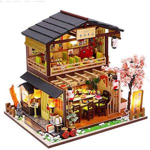 DailySupplies® Poppenhuis - Houten Poppenhuis met Meubels - Kinderspeelgoed 1 jaar en Ouder - Sushi Bar
