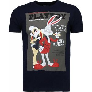 Playtoy Bunny - Rhinestone T-shirt - Navy