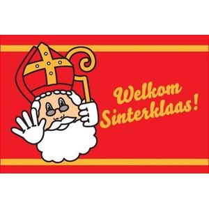 welkom Sinterklaas vlag 70x100cm