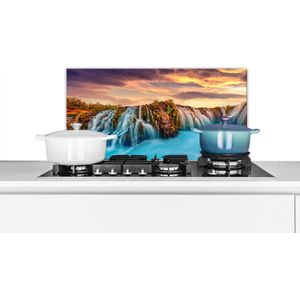 Spatscherm keuken 60x30 cm - Kookplaat achterwand Waterval - Landschap - Wolken - Natuur - Muurbeschermer - Spatwand fornuis - Hoogwaardig aluminium