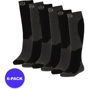 Apollo (Sports) - Skisokken Unisex - Black Design - Maat 35/38 - 6-Pack - Voordeelpakket