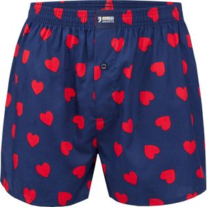 Happy Shorts Wijde Boxershort Heren Met Rode Hartjes - Losse boxershort - Maat M