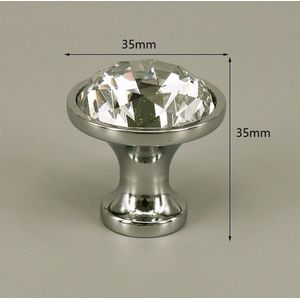 3 Stuks Meubelknop Kristal - Transparant & Zilver - 3.5*3.5 cm - Meubel Handgreep - Knop voor Kledingkast, Deur, Lade, Keukenkast