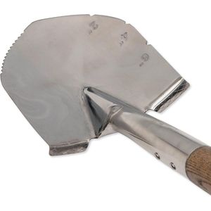 Traditionele roestvrijstalen schop met bruine handgreep - 4650PS