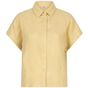 EsQualo Blouse Blouse Cropped 3d Embroidery Hs25 09208 206 Lemon Pie Dames Maat - W34