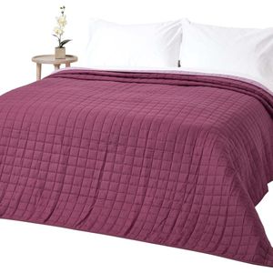 Homescapes 100% katoenen gewatteerde sprei, paars/lila, 150 x 200 cm