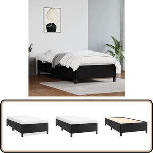 vidaXL Bedframe Zwart Kunstleer 90x190 cm Bed Frame - Kunststof Bed - Zwarte Bed - Tweepersoons Bed - Enkel Bed