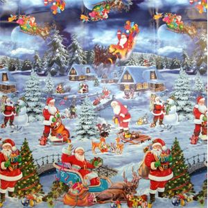 Home Trend Kerst Tafelzeil - 140x200 cm - Rendieren - Blauw - PVC - Afwasbaar